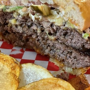 Campbellsville Cafe - Double Cheeseburger -- thick juicy handmade patties. - Breakfast & Brunch Near Me - Pulaski, Tennessee