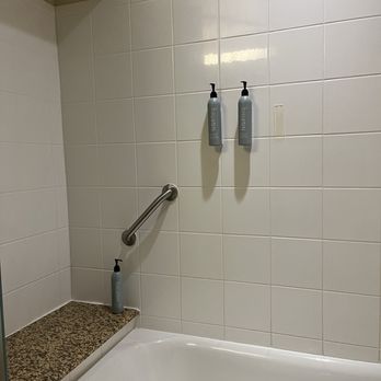 Courtyard by Marriott Waldorf - The shower gel was broken from the wall and simply set on the back of the tub rather than reinstalled to the wall. - Hotels Near Me - Waldorf, Maryland Courtyard by Marriott Waldorf - The shower gel was broken from the wall and simply set on the back of the tub rather than reinstalled to the wall. - Hotels Near Me - Waldorf, Maryland