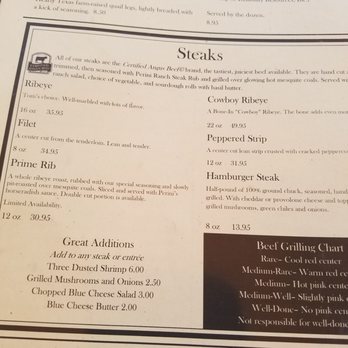 Perini Ranch Steakhouse - The menu. - Steakhouses Near Me - Buffalo Gap, Texas Perini Ranch Steakhouse - The menu. - Steakhouses Near Me - Buffalo Gap, Texas