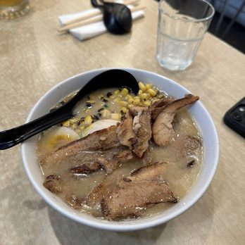 Kashiwa Ramen - Ramen with tonkotsu brother, pork, wavy noodles, normal taste, corn, and egg - Ramen Near Me - Costa Mesa, California Kashiwa Ramen - Ramen with tonkotsu brother, pork, wavy noodles, normal taste, corn, and egg - Ramen Near Me - Costa Mesa, California