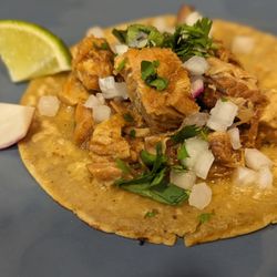 Playa Taqueria - PORK BELLY CARNITAS TACO house made nixtamal corn tortilla, tamarind braised pork belly, white onion, cilantro and your choice of salsa
