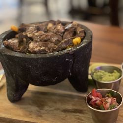 Tacos Wuey - The ribeye fajitas - grilled steak with onions and peppers.
