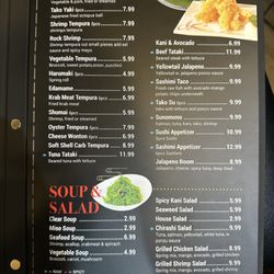 Sakura Japanese Sushi and Hibachi - Menu