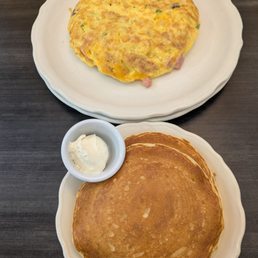 Denver omelette and buttermilk pancakes Denver omelette and buttermilk pancakes