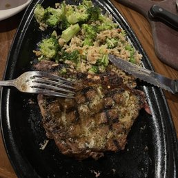Bone-in ribeye seasoned rice broccoli Bone-in ribeye seasoned rice broccoli