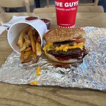 Five Guys - Double burger cheese - Burgers Near Me - Reno, Nevada Five Guys - Double burger cheese - Burgers Near Me - Reno, Nevada