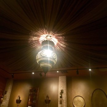 DishDash - The interiors: ornate Moroccan lighting in tent-like fabric drapes - Middle Eastern Near Me - Sunnyvale, California DishDash - The interiors: ornate Moroccan lighting in tent-like fabric drapes - Middle Eastern Near Me - Sunnyvale, California