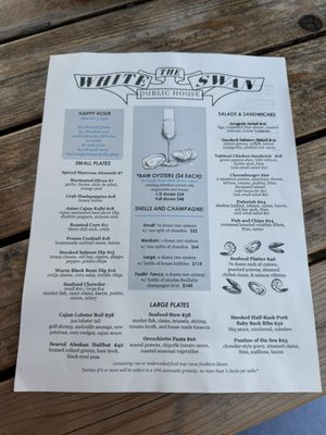 Menu photo 7 The White Swan Public House Seattle, WA Menu photo 7 The White Swan Public House Seattle, WA