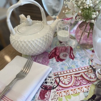 Twigs & Tea - a table setting with a teapot, glassware, and napkins - Gift Shops Near Me - Fishers, Indiana Twigs & Tea - a table setting with a teapot, glassware, and napkins - Gift Shops Near Me - Fishers, Indiana