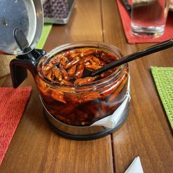 Restaurant Bino's Pizzeria - Chili infused oil for a little spice!