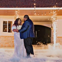 Dancing on the Clouds & Cold Sparklers for their First Dance.