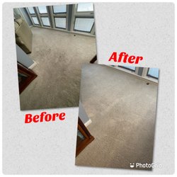 Steam Kraft - Only photo I took - high traffic area.  I do need new carpet but what a difference in the mean time!! Thank you...