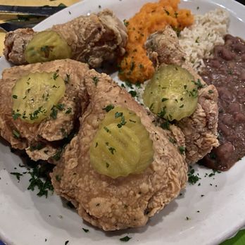 Jacques-Imo's Cafe - Fried Chicken Plate with Red Beans Or Butter Beans And Rice, Mashed Sweet Potatoes - Cajun/Creole Near Me - New Orleans, Louisiana Jacques-Imo's Cafe - Fried Chicken Plate with Red Beans Or Butter Beans And Rice, Mashed Sweet Potatoes - Cajun/Creole Near Me - New Orleans, Louisiana