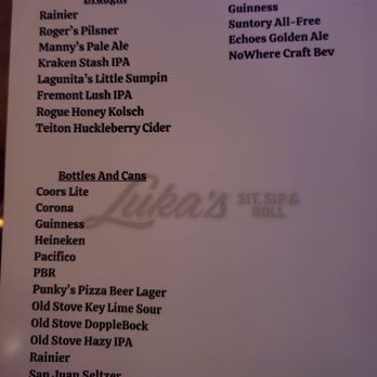 Lukas Sit, Sip & Roll - Menu - Venues & Event Spaces Near Me - Seattle, Washington