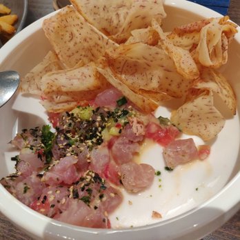 O Sea - Albacore poke with taro chips - Seafood Near Me - Orange, California
