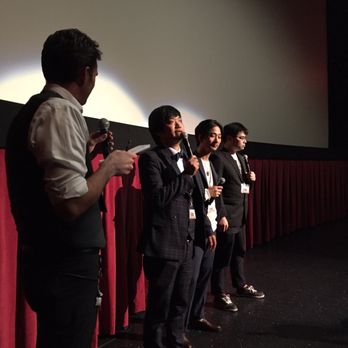Trifecta Language Services - David worked as interpreter and MC for the premier of "His Bad Blood", seen here with the director, producer and main actor. - Translation Services Near Me