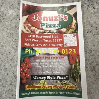 Jonuzi’s Pizza - Flier - Pizza Near Me - Fort Worth, Texas Jonuzi’s Pizza - Flier - Pizza Near Me - Fort Worth, Texas