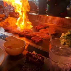 Red Door Steakhouse Hibachi - Fire going