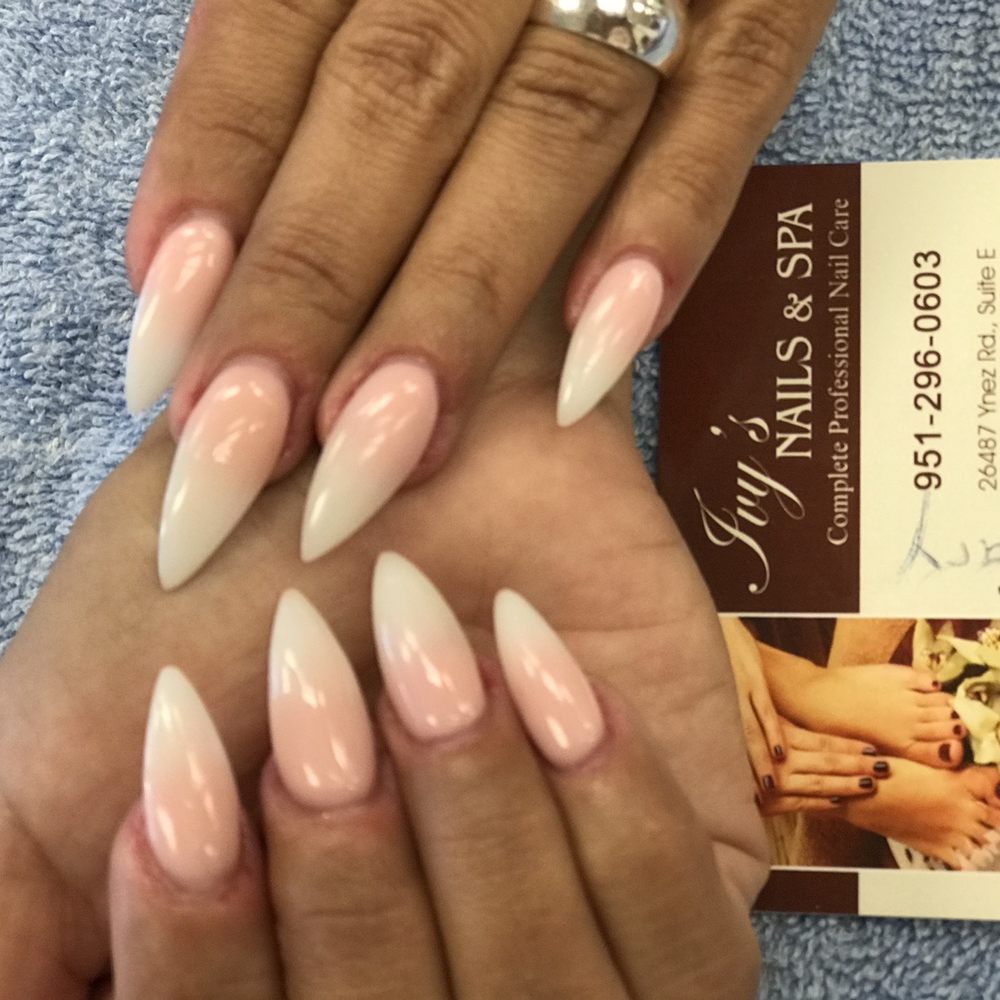 Ivy's Nails & Spa - Full set pink to white ombré - Nail Salons Near Me - Temecula, California