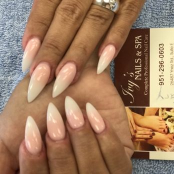 Ivy's Nails & Spa - Full set pink to white ombré - Nail Salons Near Me - Temecula, California