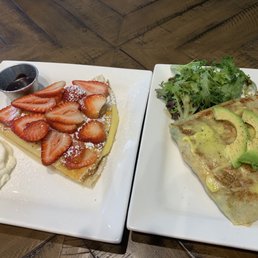 Creme Brûlée (left), California (right) crepes. Creme Brûlée (left), California (right) crepes.
