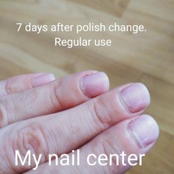 Cracked and peeling started 5 days after polish change. Usually takes 2.5 weeks other places.