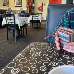 Tables with half left empty. Tables with half left empty.