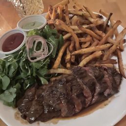 STEAK FRITES--rare and fries to die for.