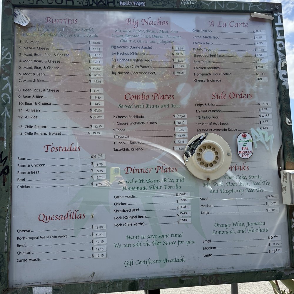Juanita's III - Menu 4/2025 - Mexican Near Me - Ontario, California Juanita's III - Menu 4/2025 - Mexican Near Me - Ontario, California