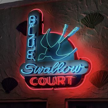 Blue Swallow Motel - Neon sign after dark - Hotels Near Me - Tucumcari, New Mexico Blue Swallow Motel - Neon sign after dark - Hotels Near Me - Tucumcari, New Mexico