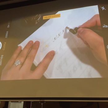 Hawaii Calligraphy - Calligraphy class - watching the teacher on a large screen was so helpful - Calligraphy Near Me