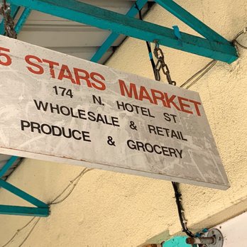 5 Stars Market - Signage above - Grocery Near Me - Honolulu, Hawaii