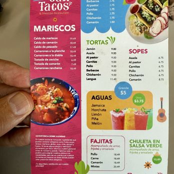 Cali Tacos - Mini-menu (not large hand) - Mexican Near Me - Casselberry, Florida