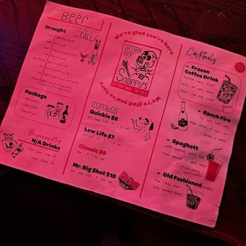 Snappy's Small Bar - Menu - Dive Bars Near Me - Washington, DC, District of Columbia