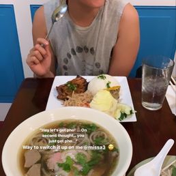 72. Combination Broken Rice with Pork Chop   And I had the pho combo