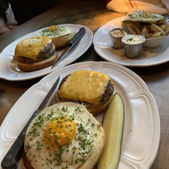 Au Cheval - Cheese burger with egg, French Fries - Bars Near Me - Chicago, Illinois Au Cheval - Cheese burger with egg, French Fries - Bars Near Me - Chicago, Illinois
