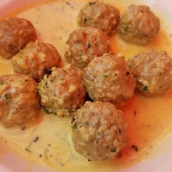Aliotta's Via Firenze - Mini meatballs in a Brandy creamy peppercorn sauce. - Italian Near Me - Torrance, California Aliotta's Via Firenze - Mini meatballs in a Brandy creamy peppercorn sauce. - Italian Near Me - Torrance, California