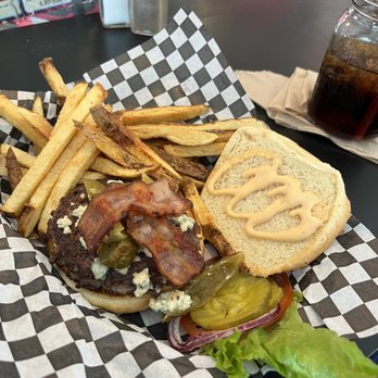 The Tailgate - The Marty "popp" burger (bleu cheese and jalapeño) - Burgers Near Me - Cottonwood, California The Tailgate - The Marty "popp" burger (bleu cheese and jalapeño) - Burgers Near Me - Cottonwood, California