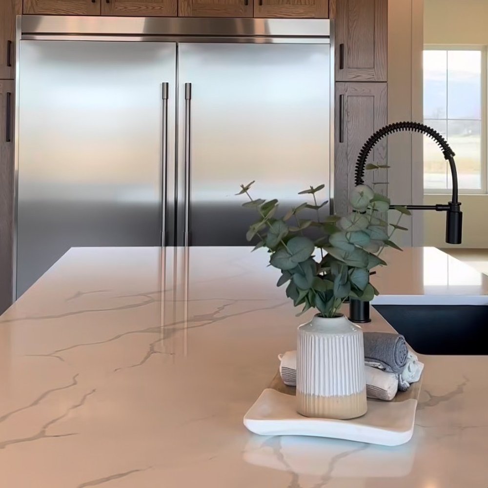 Mimic Stone Countertops - White marble with grey veining - Countertop Installation Near Me Mimic Stone Countertops - White marble with grey veining - Countertop Installation Near Me