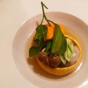 Yoichi's - Steamed dish! Oysters, mushrooms and green onion in a clementine. - Japanese Near Me - Santa Barbara, California