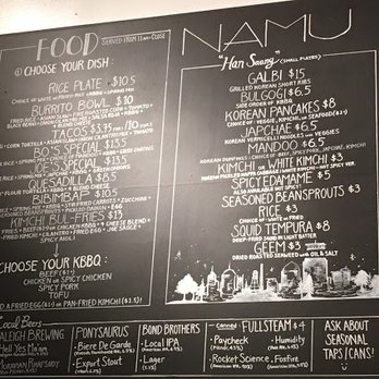 Namu - Close up of the special, large dish, and small plates. - Korean Near Me - Durham, North Carolina