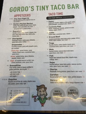 Menu photo 4 Gordo's Tiny Taco Bar Chicago, IL