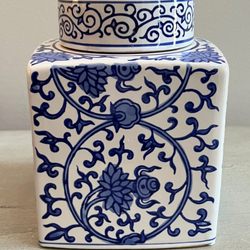 Cranberry Consignment Gallery - Blue and White 8" vase