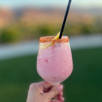 Altisima Winery - Pomegranate Frozé with tajin rim - Wineries Near Me - Temecula, California Altisima Winery - Pomegranate Frozé with tajin rim - Wineries Near Me - Temecula, California