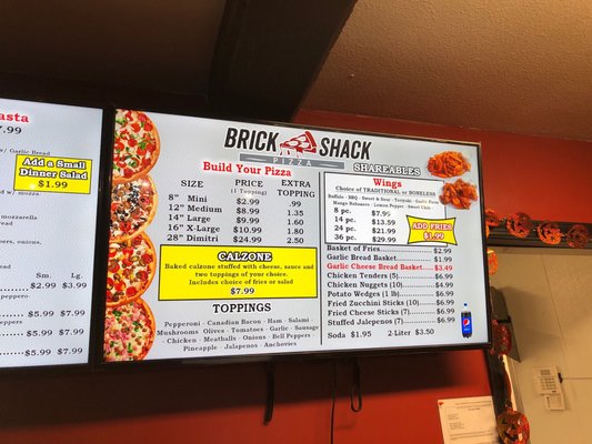 Menu photo 6 Brick Shack Pizza Ontario, CA