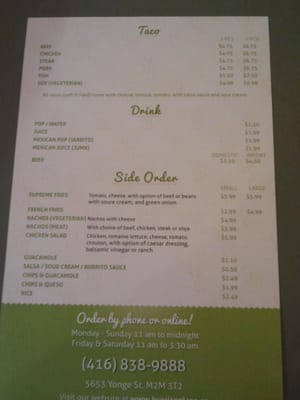 Menu photo 4 Burrito Place Toronto, ON