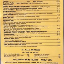 Casablanca Inn - Menu