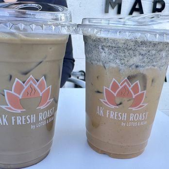 Lotus & Bean - HOJICHA LATTE & BLACK SESAME LATTE! ( ^_^)b - Coffee & Tea Near Me - San Gabriel, California