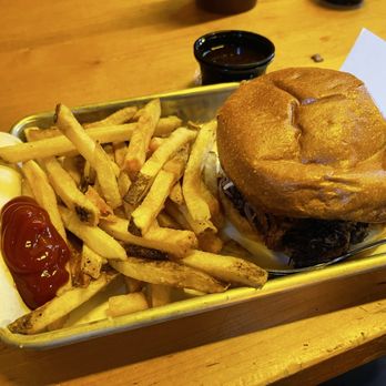 Martin's Bar-B-Que Joint - Brisket sandwich with fries - Barbeque Near Me - Charleston, South Carolina