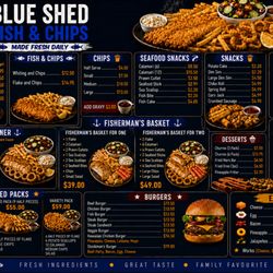 Blue Shed Fish and Chips Endeavour Hills - Menu
